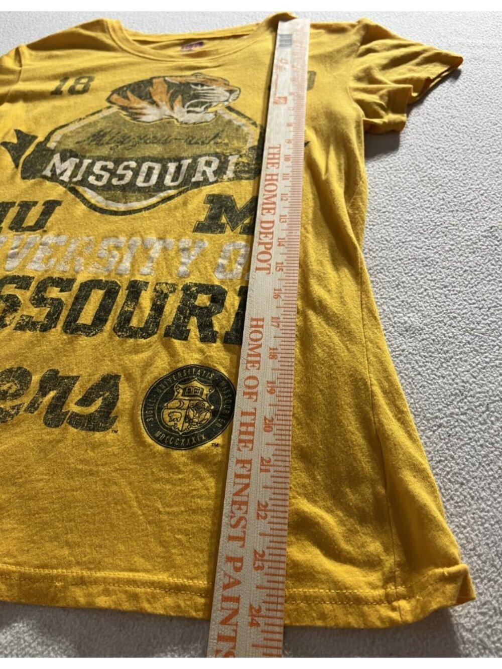 University of Missouri Mizzou-Rah Tiger yellow 1839 Women's T-shirt XL - Picture 5 of 7